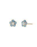 Pendientes FLOR PERLA ESMALTE AZUL